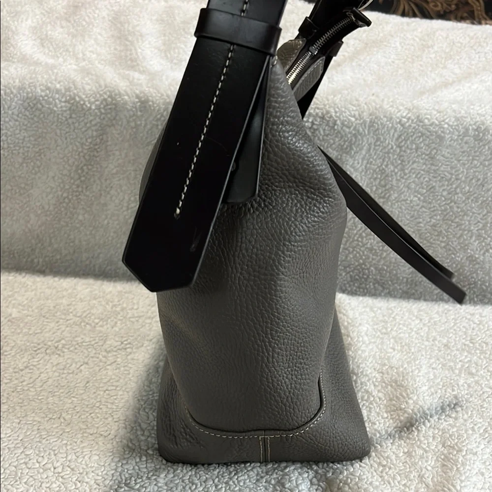 DOONEY BOURKE Hobo Leather Handbag Gray/Taupe